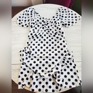 Polka Dot Maxi Dress with Puff Sleeves 1X